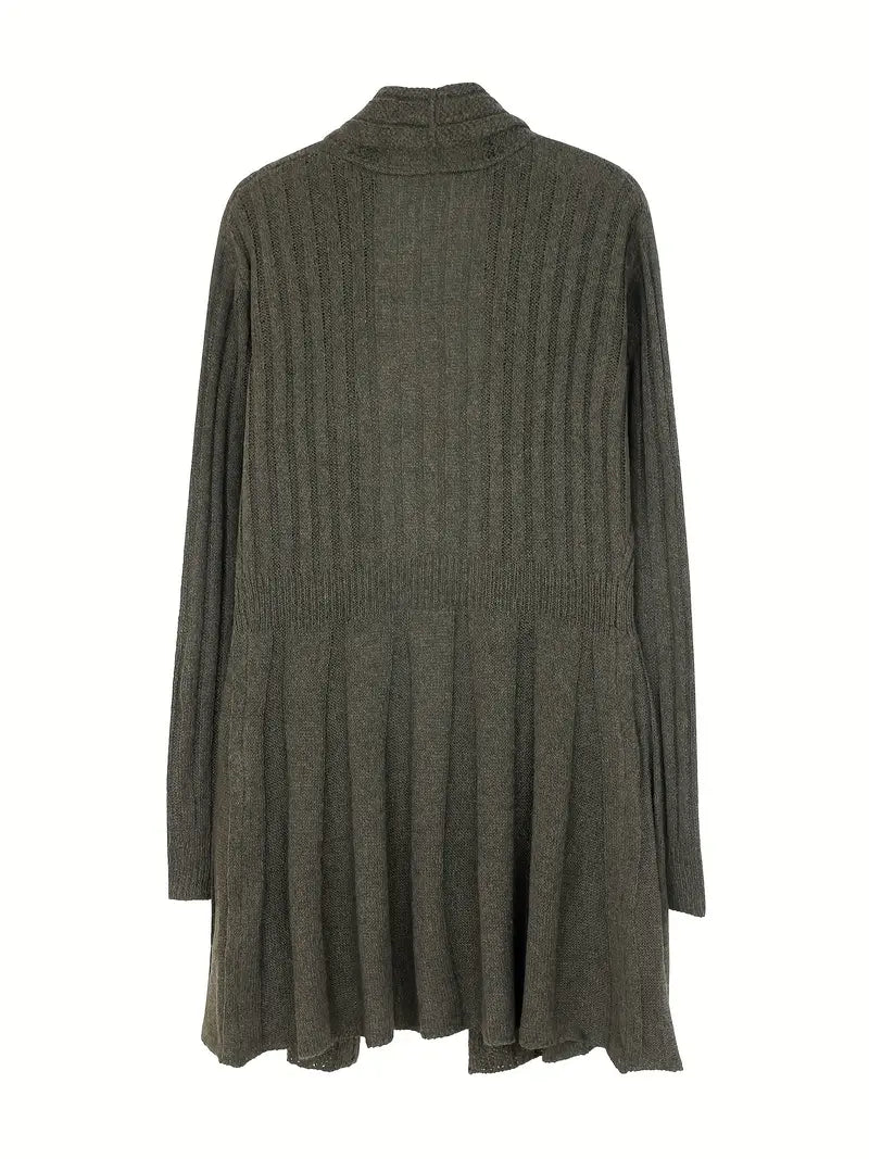 Cardigan long manches longues effet robe