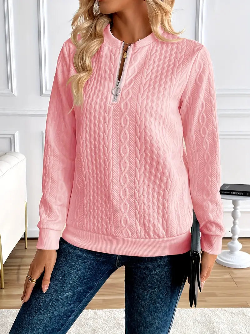 Pull Manches Longues avec Tricot Torsadé