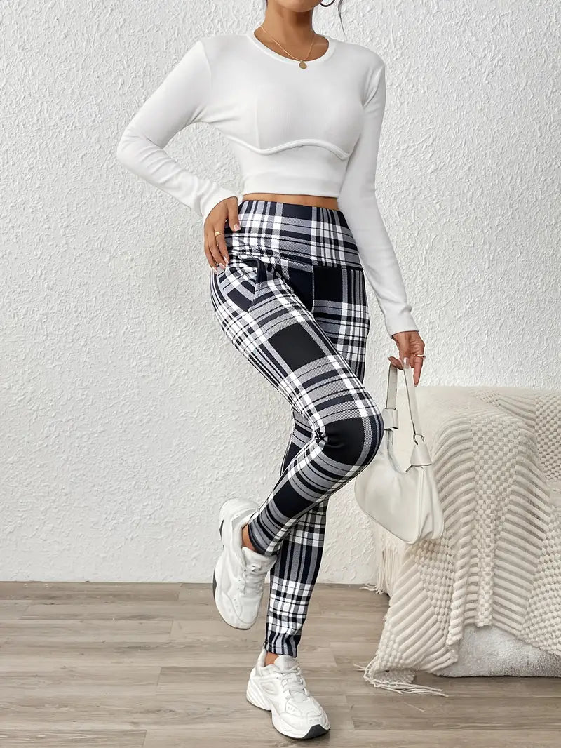 Legging imprimé taille haute doublé polaire avec poches