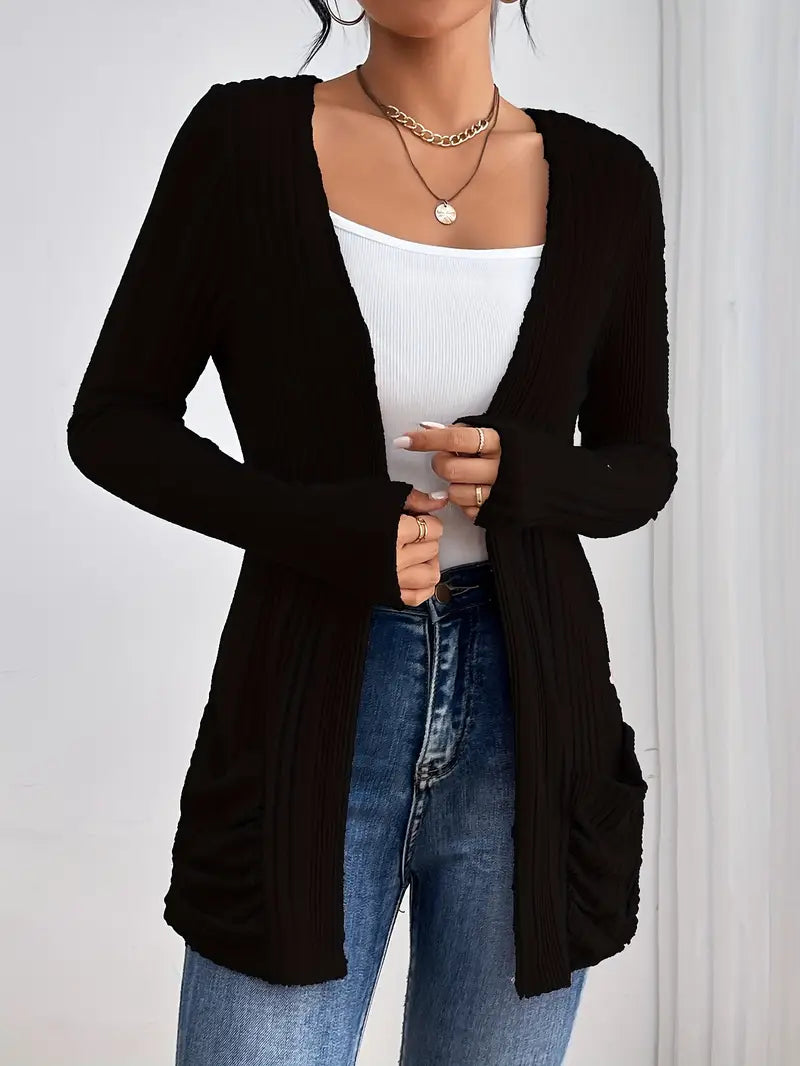 Cardigan long loose avec poches