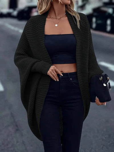 Cardigan ouvert sur le devant manches serrées