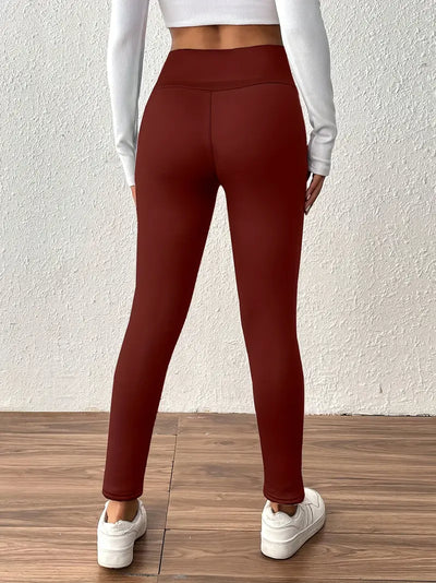 Legging taille haute doublé polaire avec effet remonte-fesses