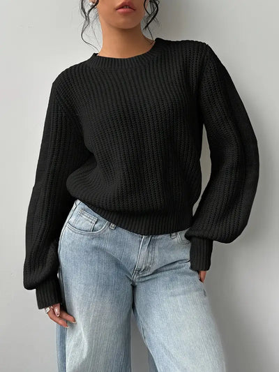 Pull à col rond effet mailles