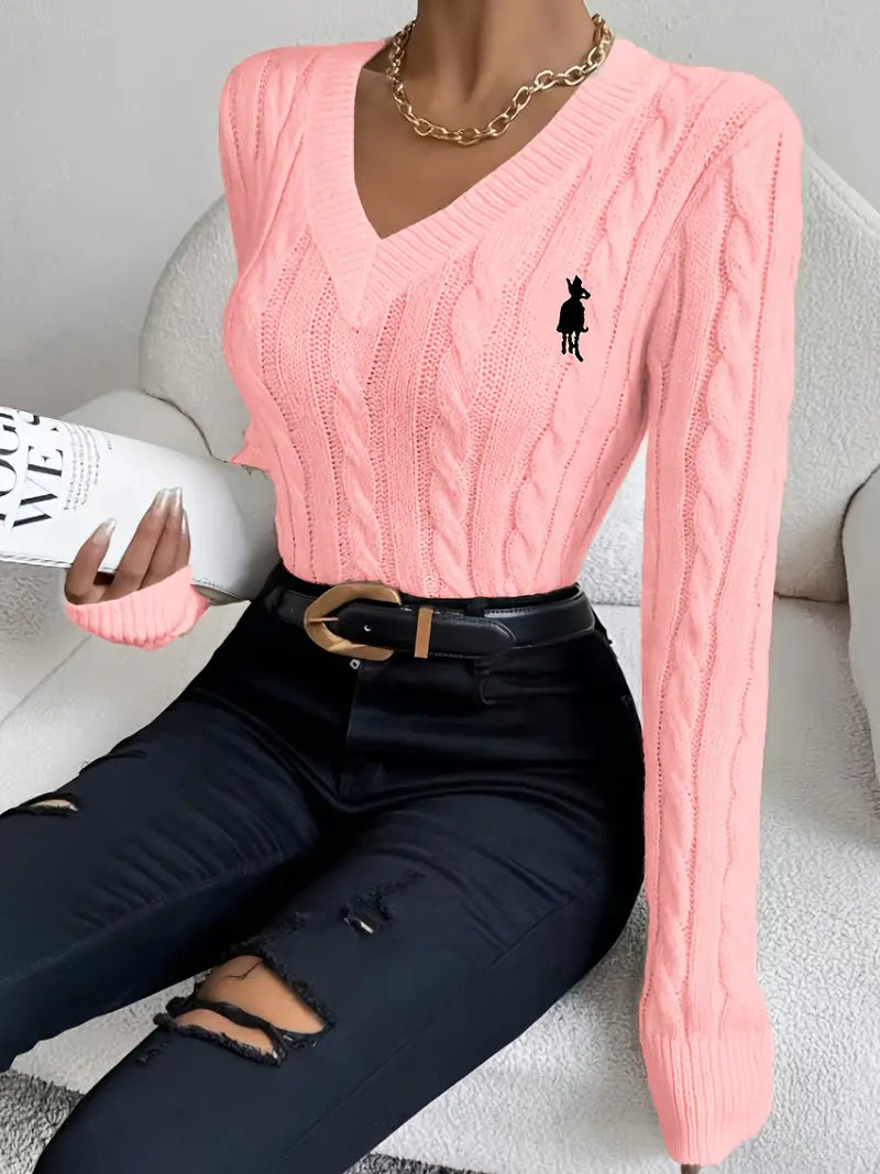 Pull col V avec logo