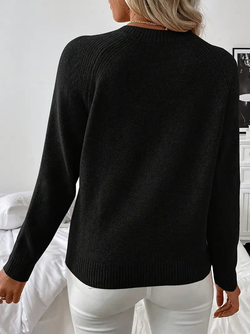 Pull Épaule Asymétrique avec Boutonnage