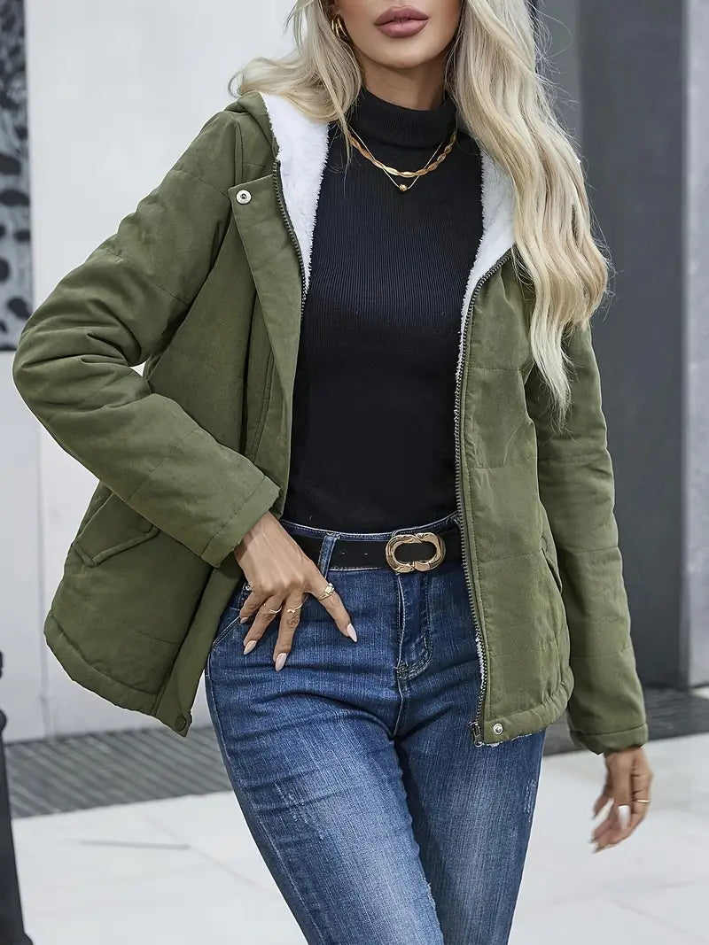 Veste légère à capuche interieur polaire