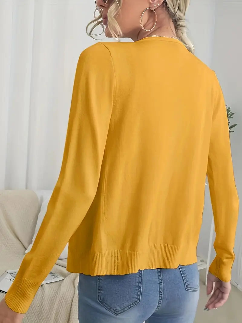 Cardigan simple col V avec boutons