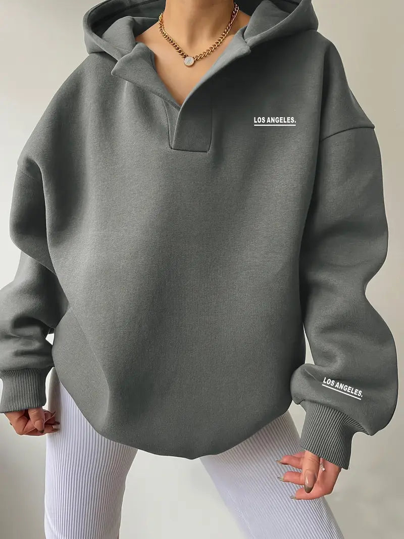 Sweat à capuche avec imprimé de lettres contrastées