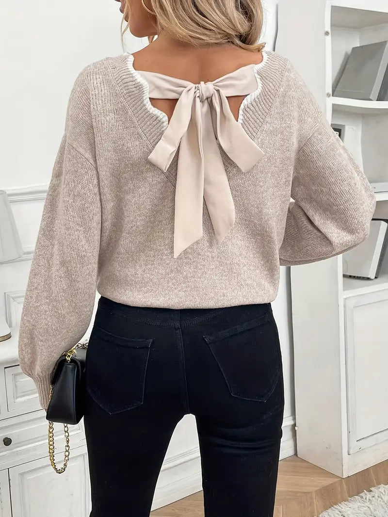 Pull Col V avec noeud