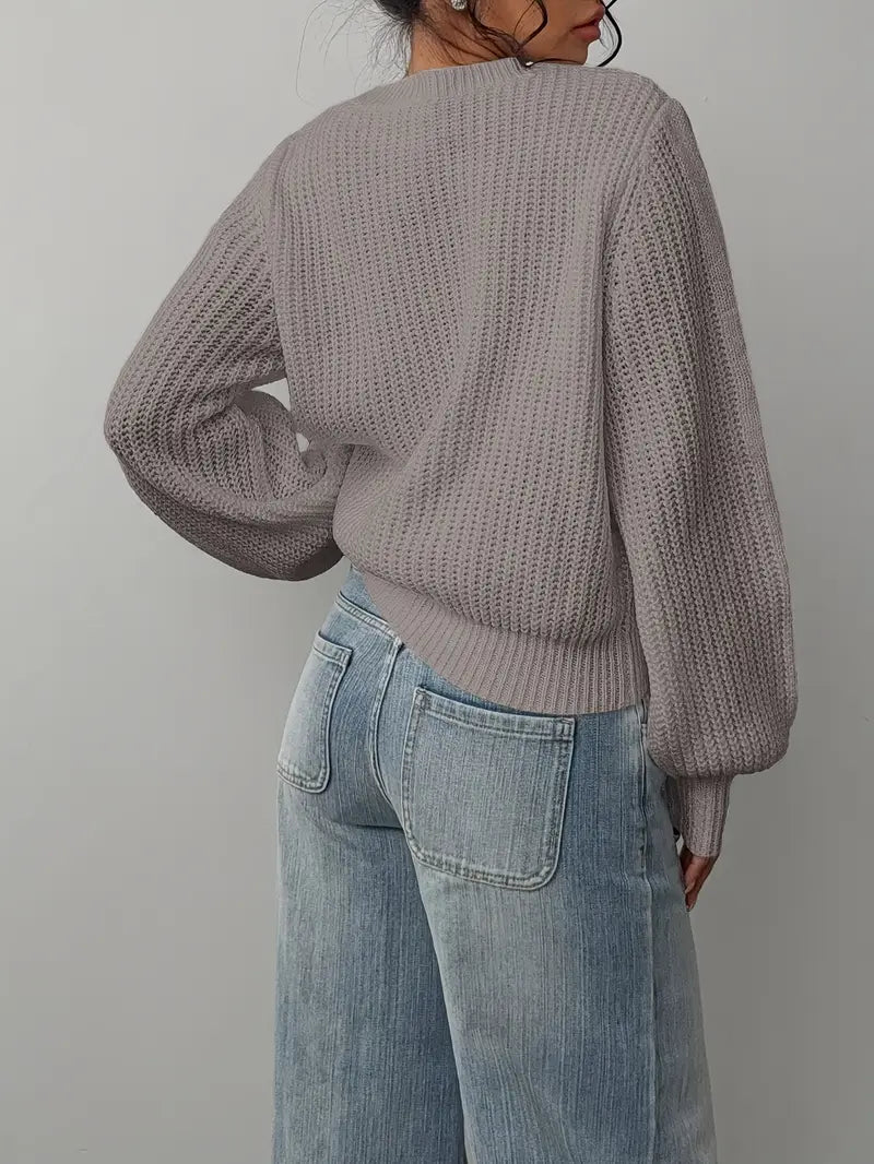 Pull à col rond effet mailles