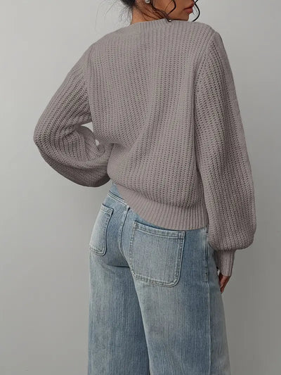 Pull à col rond effet mailles