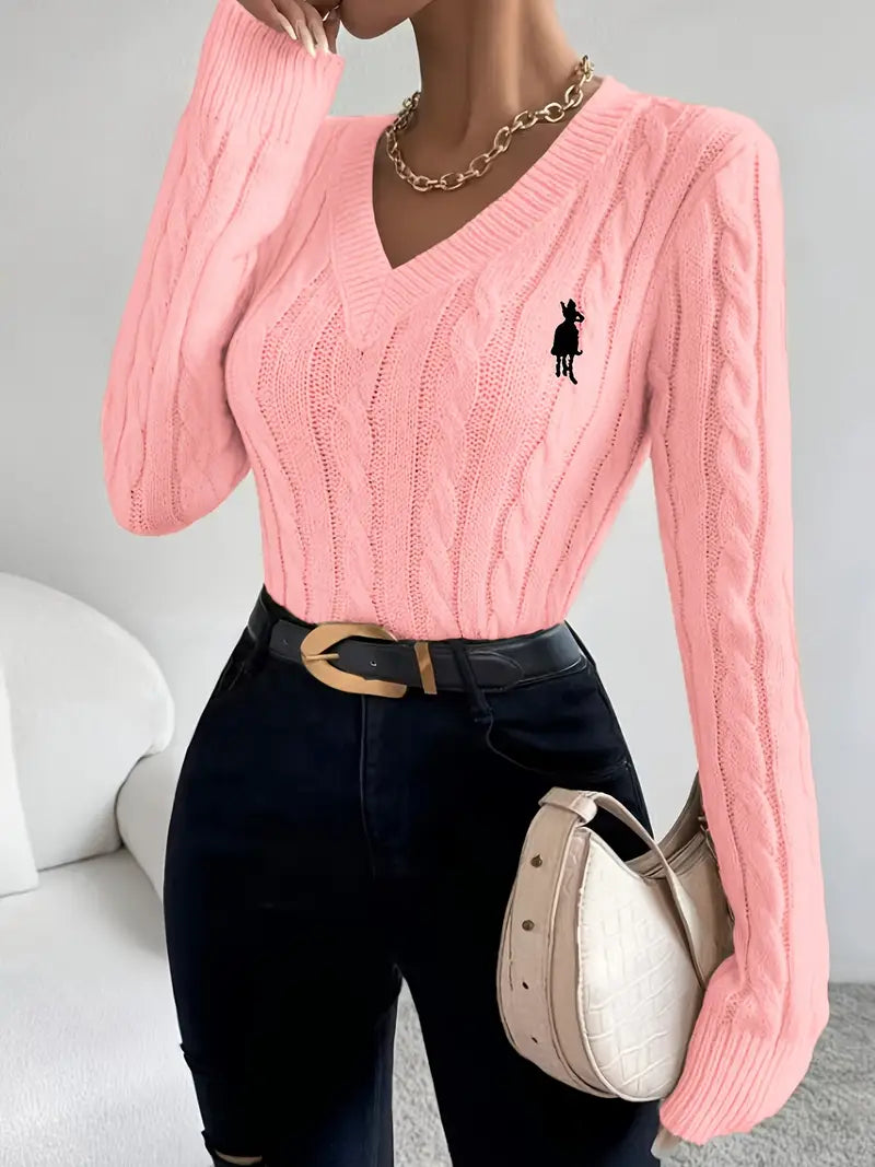 Pull col V avec logo