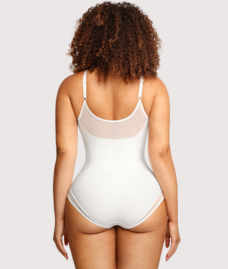 Body gainant blanc col en V