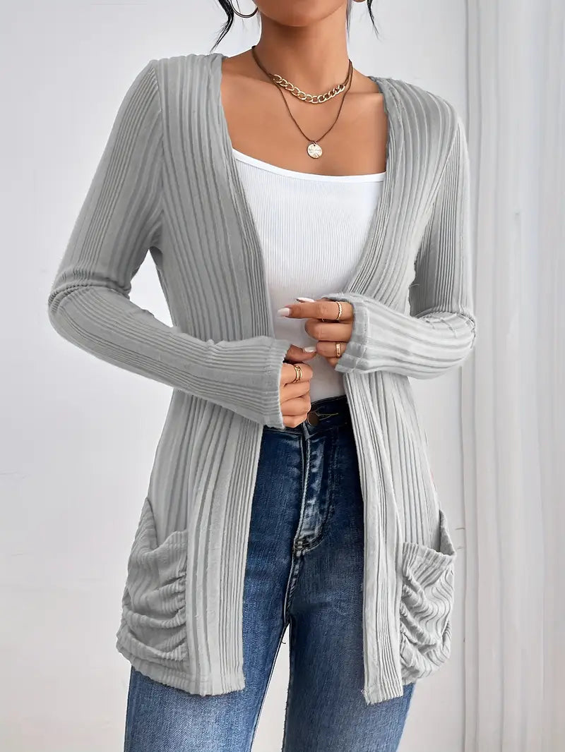 Cardigan long loose avec poches