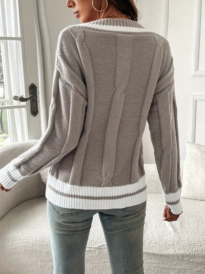 Pull en tricot col V