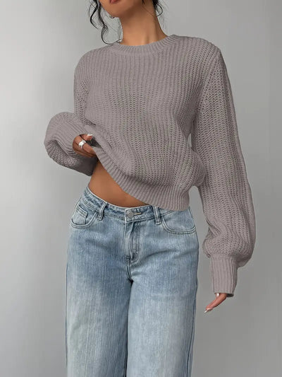 Pull à col rond effet mailles