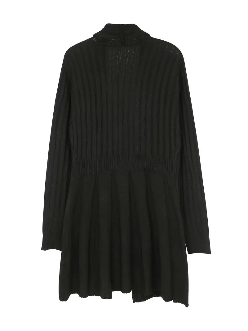 Cardigan long manches longues effet robe