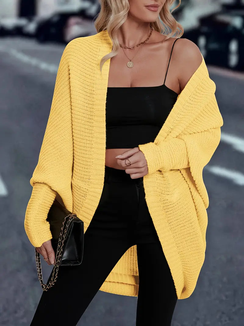 Cardigan ouvert sur le devant manches serrées