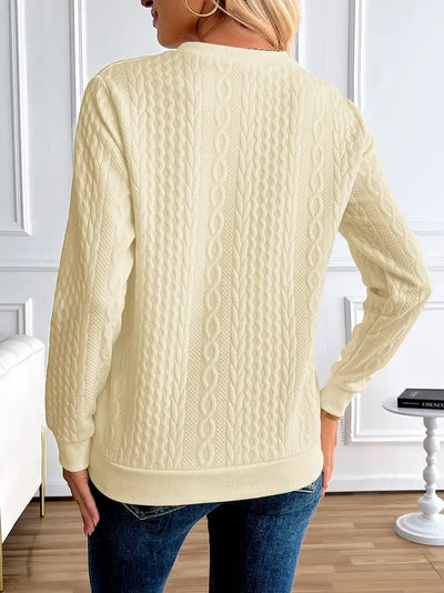 Pull Manches Longues avec Tricot Torsadé