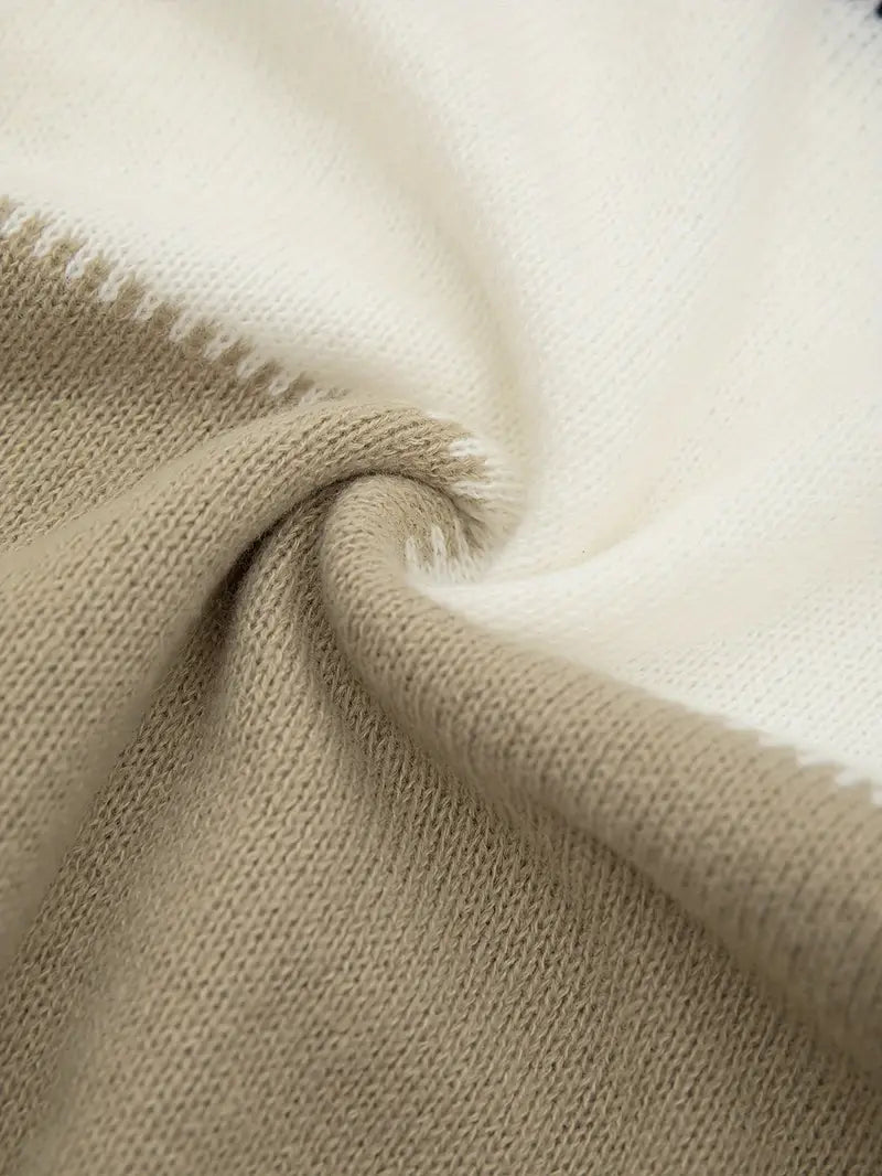 Pull doux et élégant blocs de couleurs