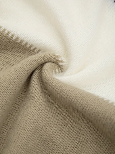 Pull doux et élégant blocs de couleurs