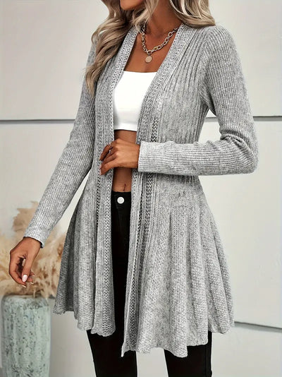 Cardigan long manches longues effet robe