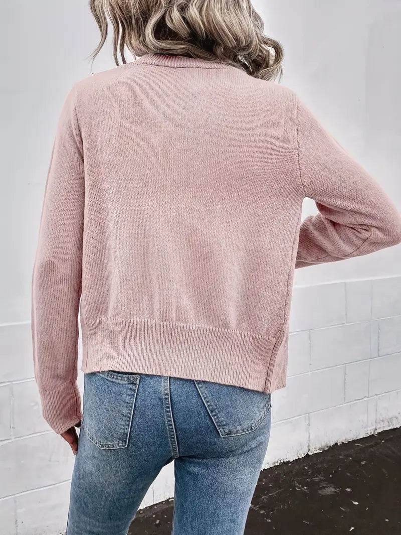 Cardigan élégant tricoté avec perles