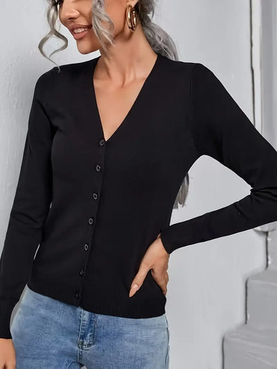 Cardigan simple col V avec boutons