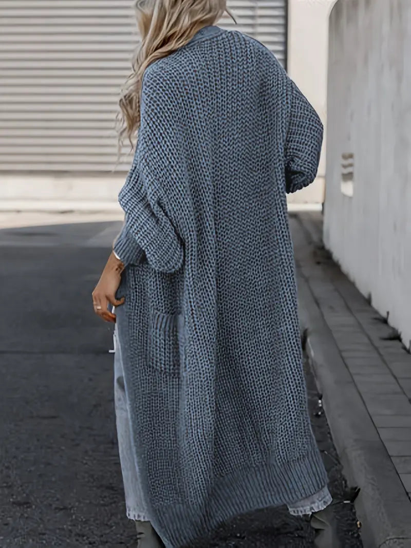 Cardigan long en tricot avec poches