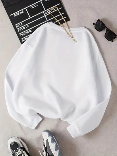 Sweat Pull imprimé coffee manches longues décontracté col rond