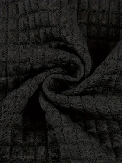 Sweat à capuche grande taille décontracté motif carré