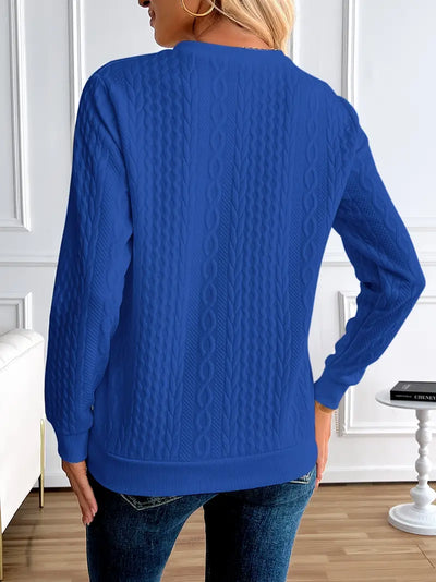 Pull Manches Longues avec Tricot Torsadé