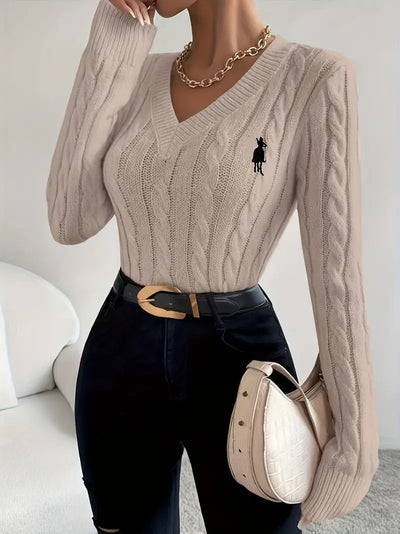 Pull col V avec logo