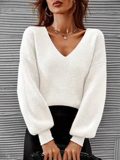Pull manches longues en col V
