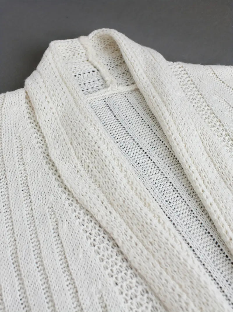 Cardigan long manches longues effet robe