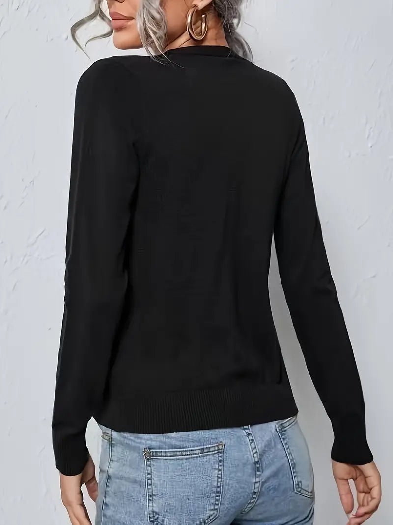 Cardigan simple col V avec boutons