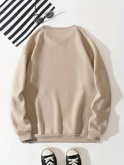 Sweat Pull imprimé coffee manches longues décontracté col rond