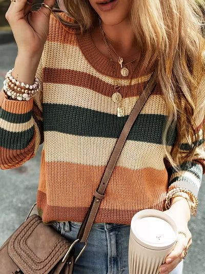 Pull à rayures colorées