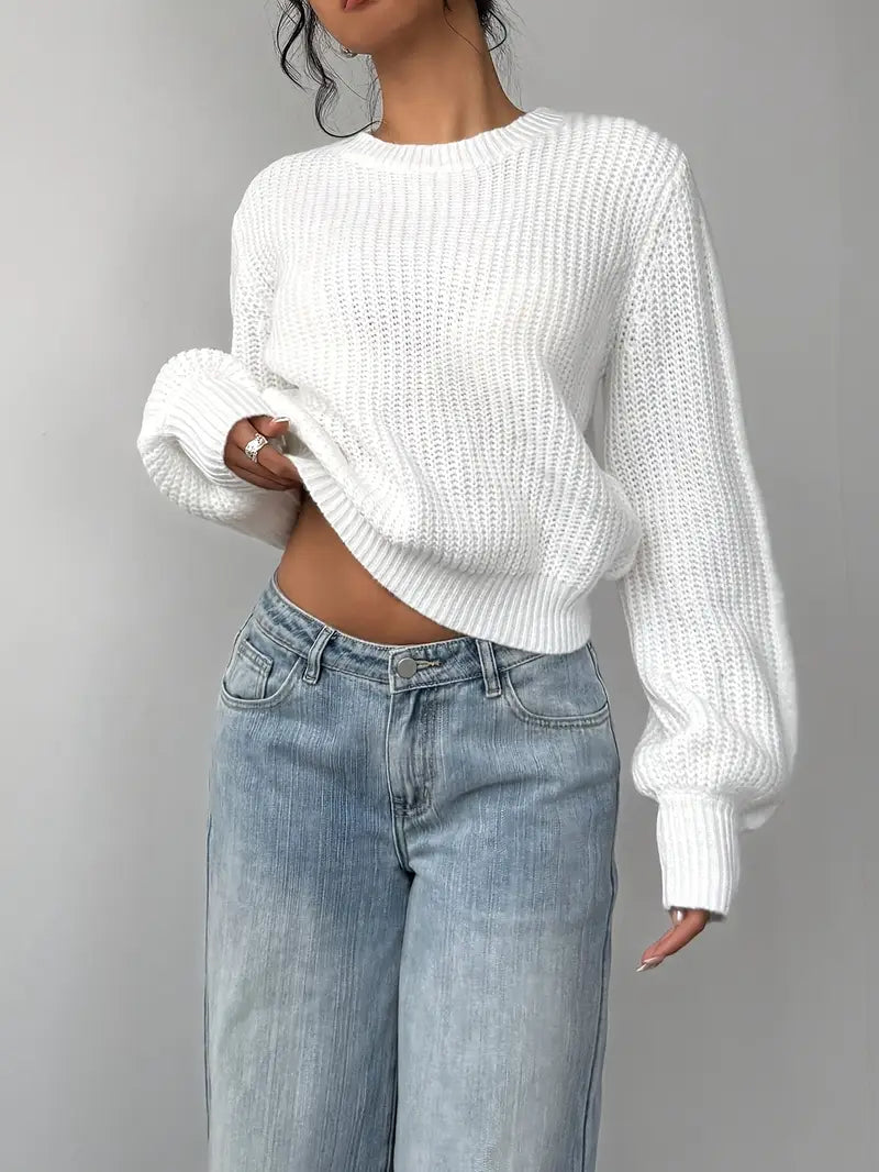 Pull à col rond effet mailles