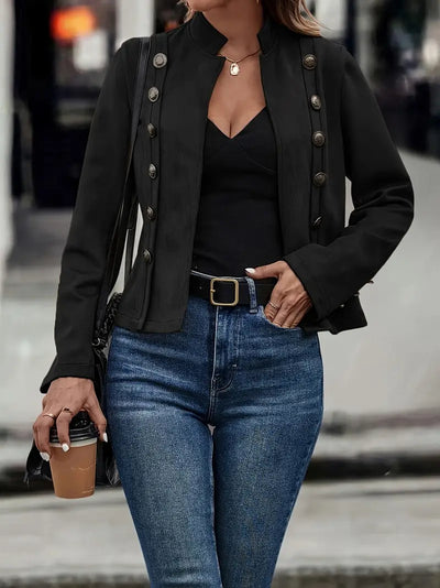 Veste courte ouverte effet daim