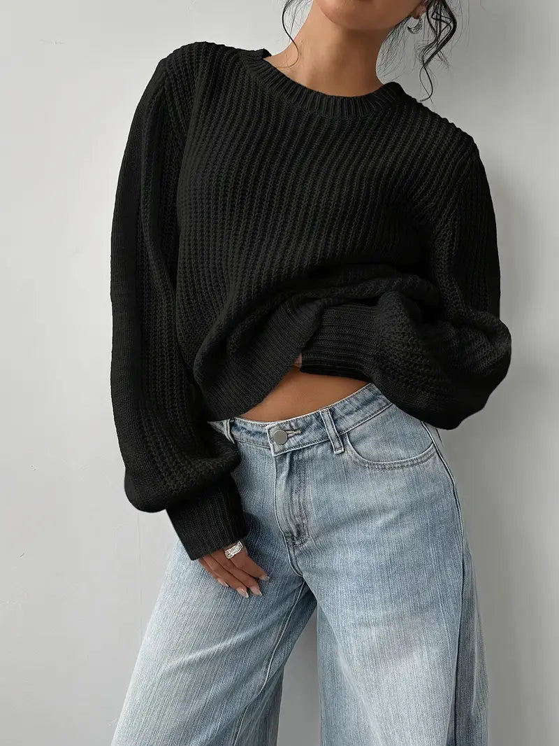 Pull à col rond effet mailles