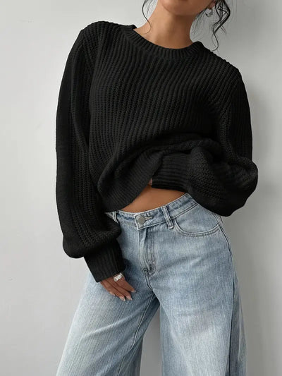 Pull à col rond effet mailles