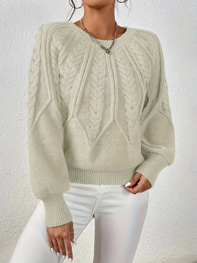 Pull à col rond tressé