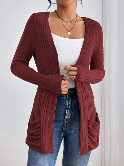 Cardigan long loose avec poches
