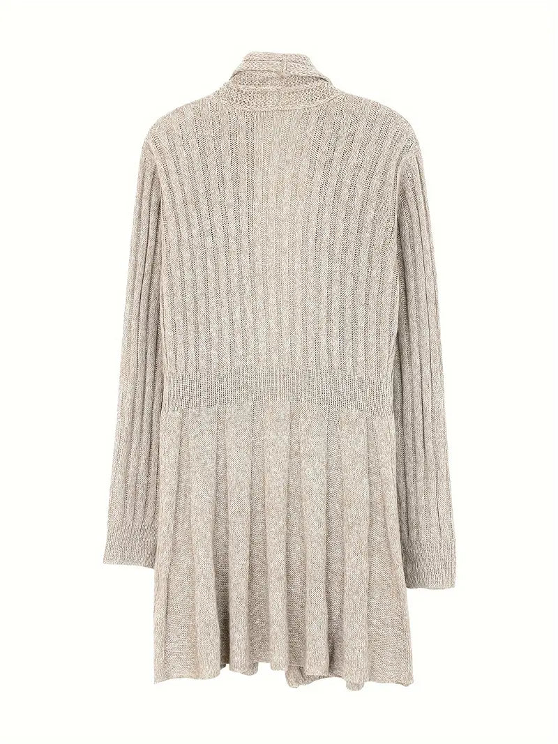 Cardigan long manches longues effet robe