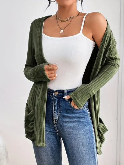Cardigan long loose avec poches