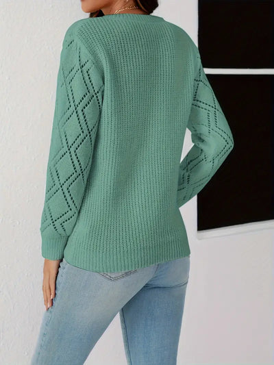 Pull col V avec motifs losanges