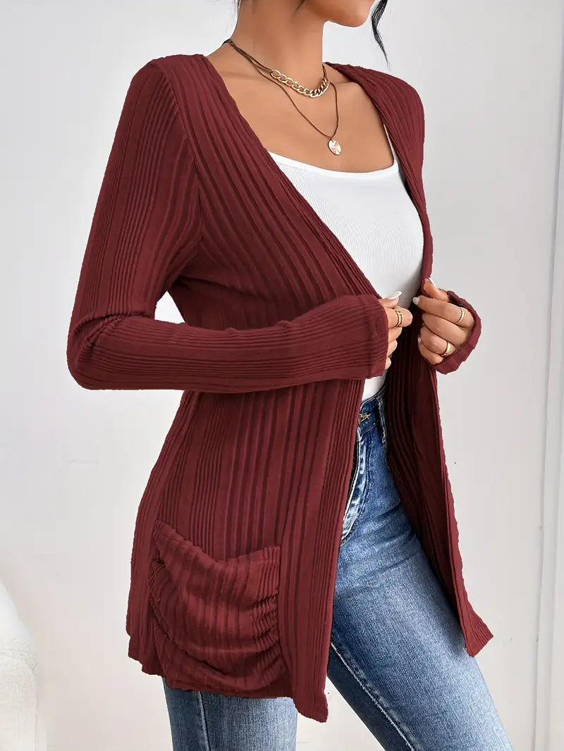 Cardigan long loose avec poches