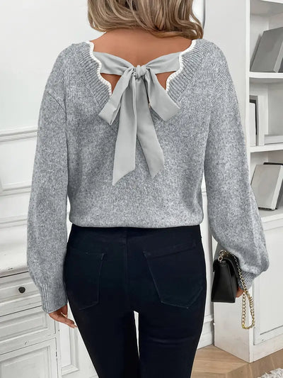 Pull Col V avec noeud