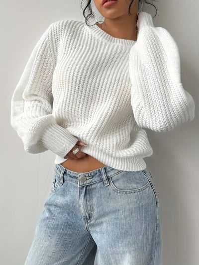 Pull à col rond effet mailles